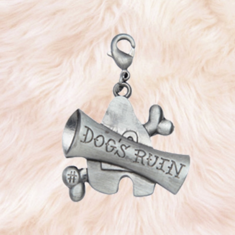 Underground Hound Dogs Ruin Gun Metal Collar Charm